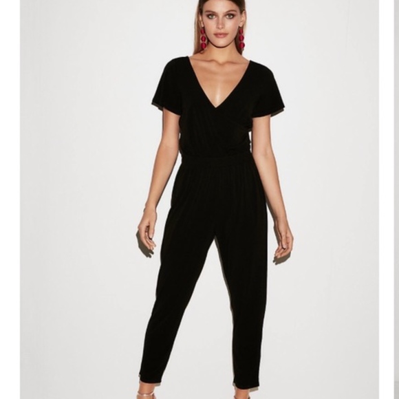 Express Pants - NEW Solid Black Express Flutter Sleeve Surplice